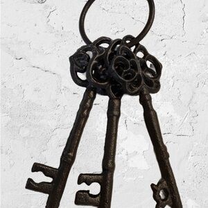 Vintage-Style Black Cast Iron Key Wall Decor
